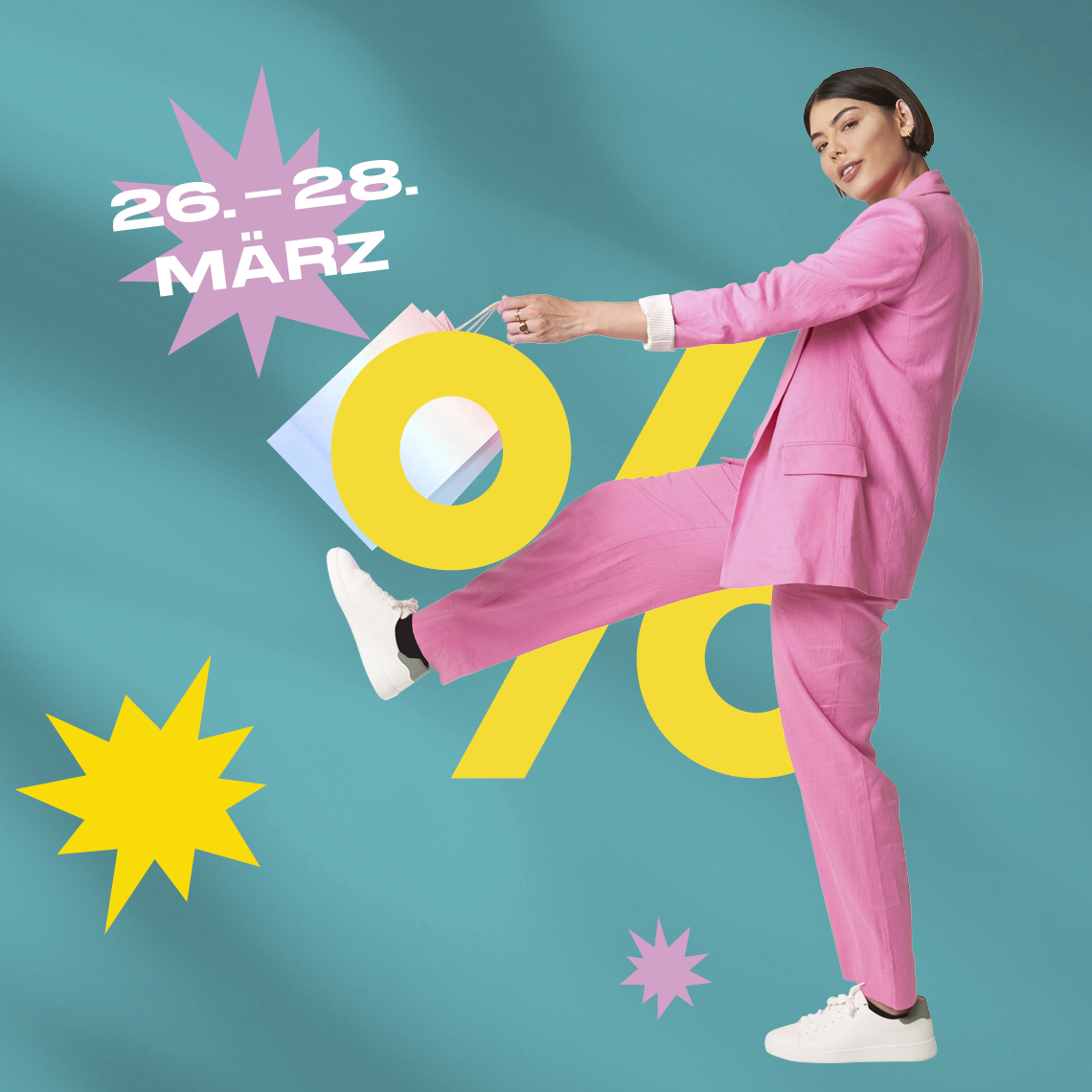 women with pink fit and shopping bags